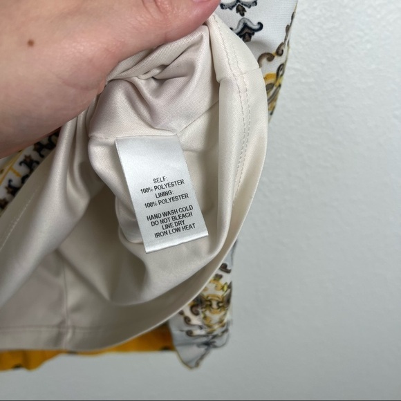 Lulus Dandy Lion Yellow Print Mini Dress S - Picture 9 of 11